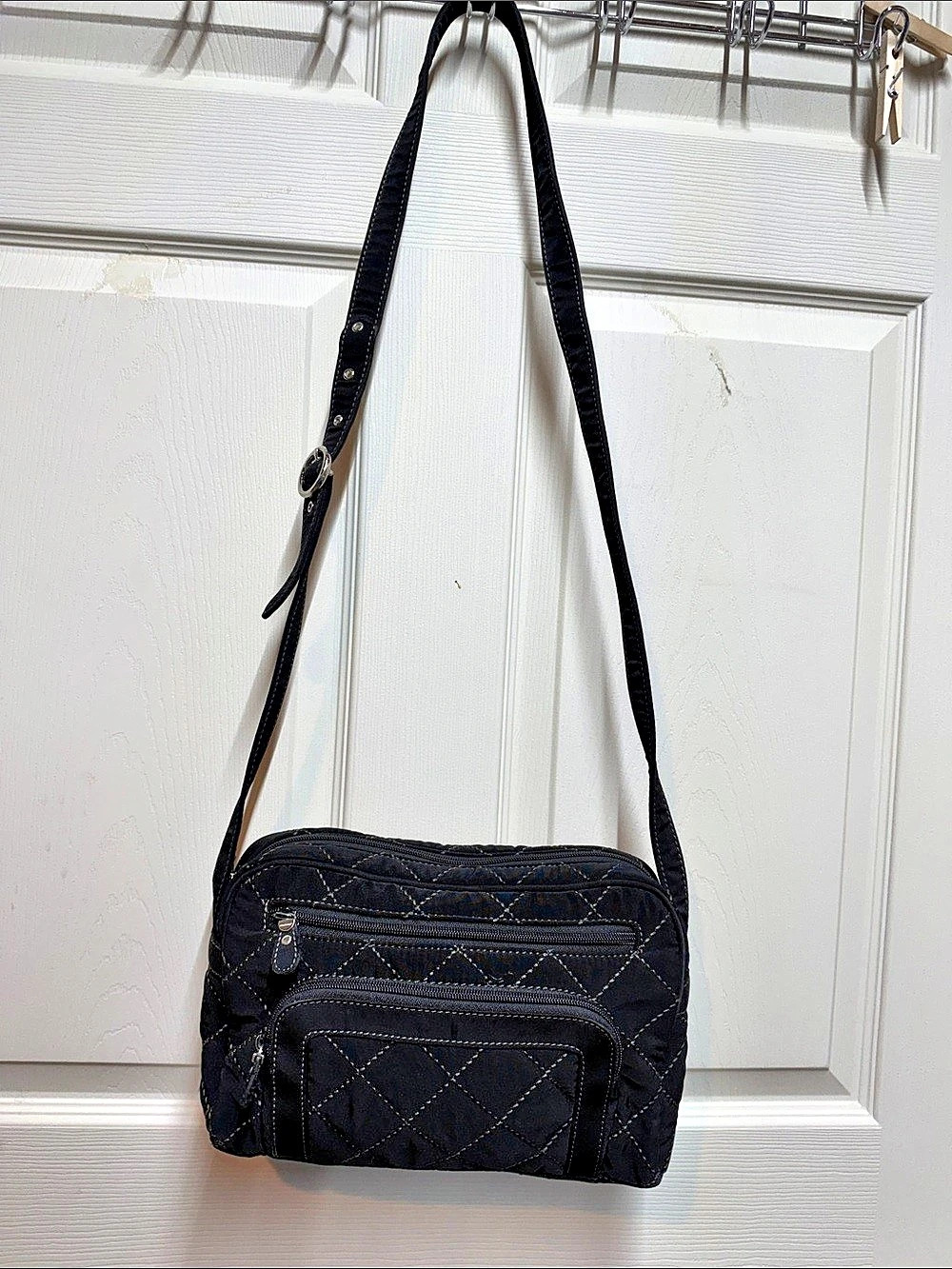 Vera Bradley Triple Zip Hipster Crossbody Bag Black